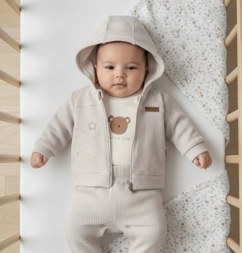 Gri 3'lü Erkek Bebek Takım 