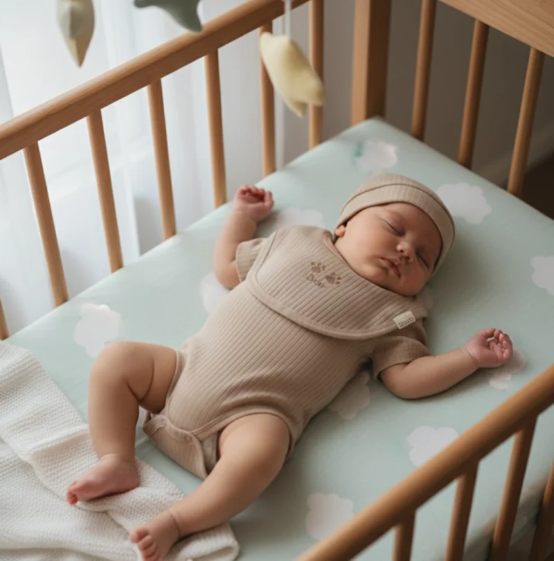 Kahverengi Organik Pamuklu Yenidoğan Takım 