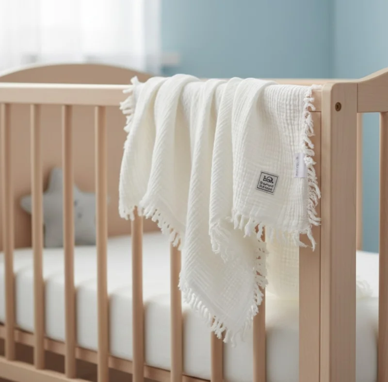 Ekru Müslin Battaniye 