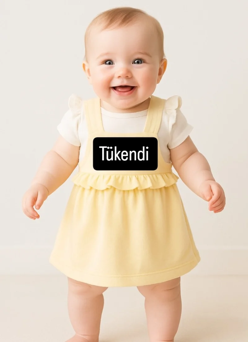 Badili Askılı Sarı Elbise 