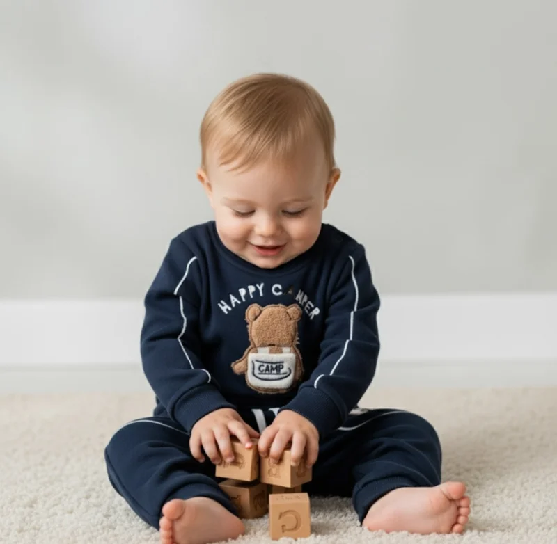 Lacivert Bebek Çocuk İkili Takım 