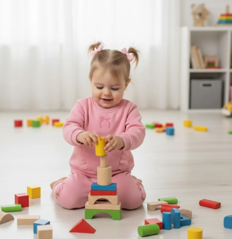 Pembe Kurdeleler Kız Bebek Çocuk İkili Takım 