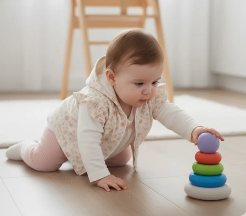 Kız Bebek Küçük Çiçekli Yelekli Pembe Takım 