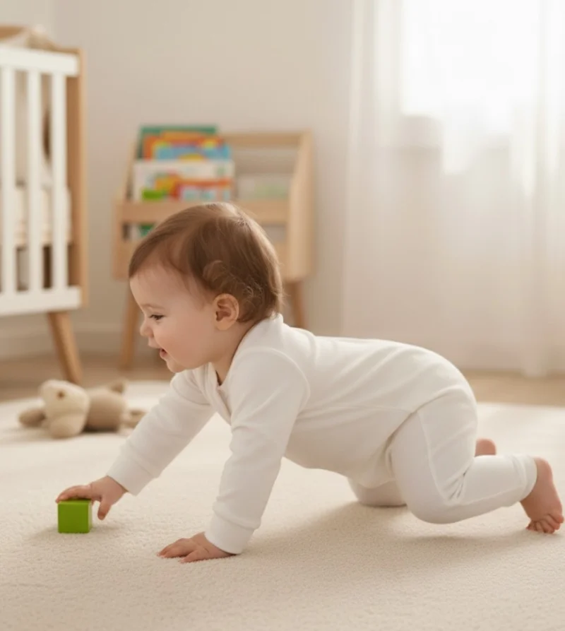 Fermuarlı Ekru Erkek Bebek Tulum 