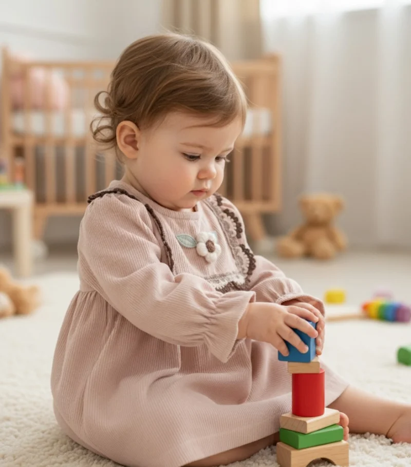 Ekru Dantelli Elbise 