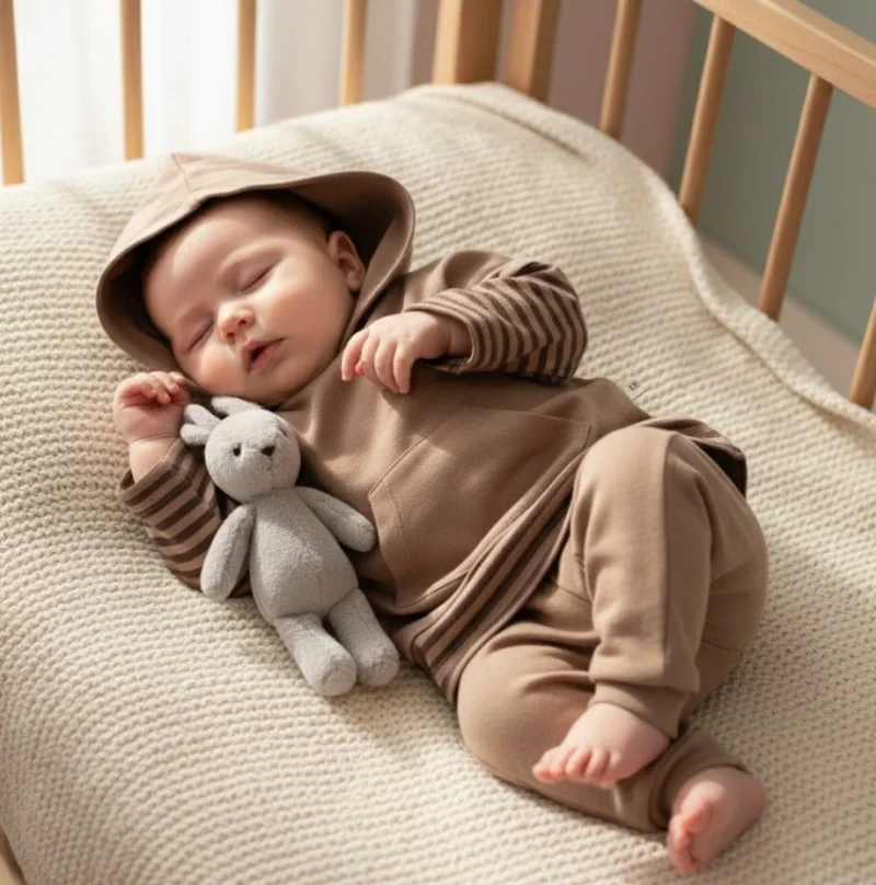 Kahverengi Çizligi Erkek Bebek Takım 