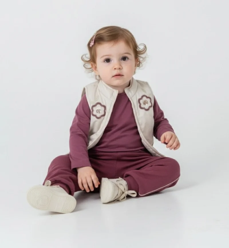 Kız Bebek Çocuk Yelekli Takım 