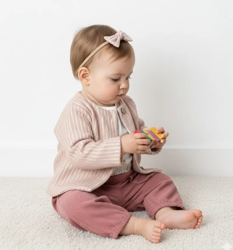 Kız Bebek Hırka'lı Takım 