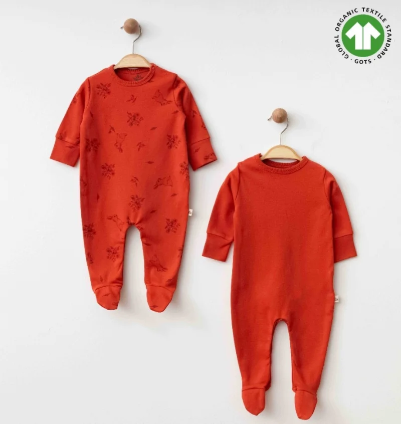 Kiremit 2'li Kız Bebek Tulum 