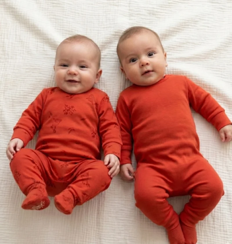 Kiremit 2'li Kız Bebek Tulum 