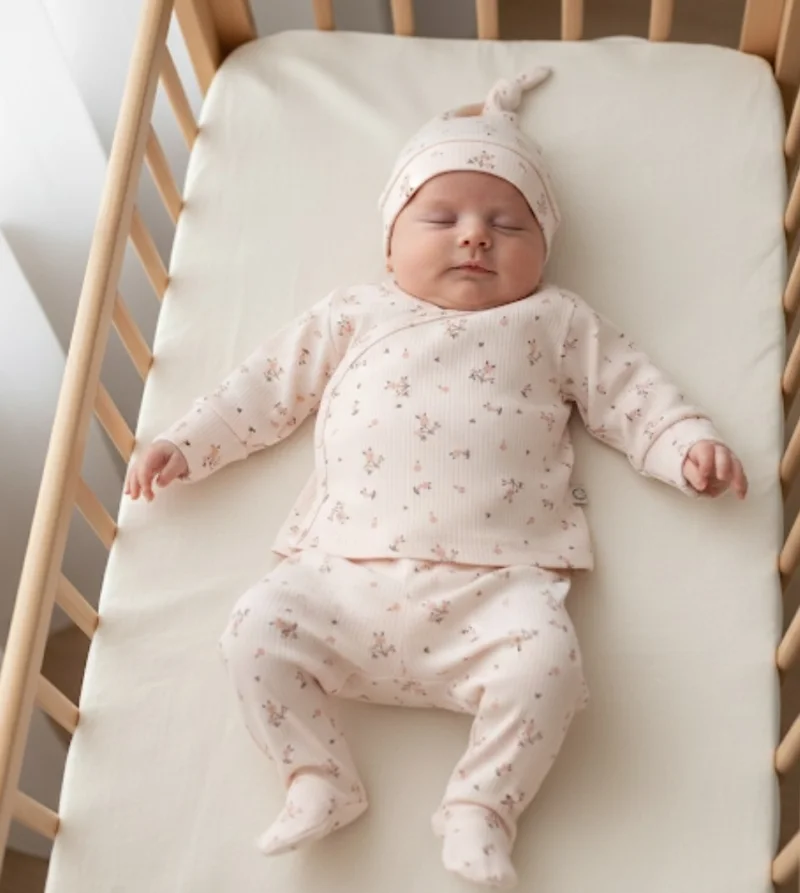 Çiçek Desenli Somon Yenidoğan Takım 