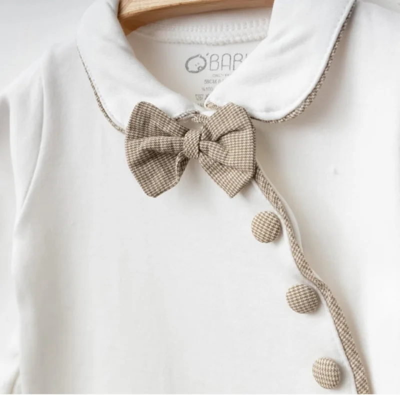 Papyonlu Kahverengi Bebek Tulum Şapka 