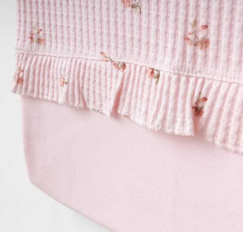  Küçük Çiçekler Toz Pembe Battaniye 