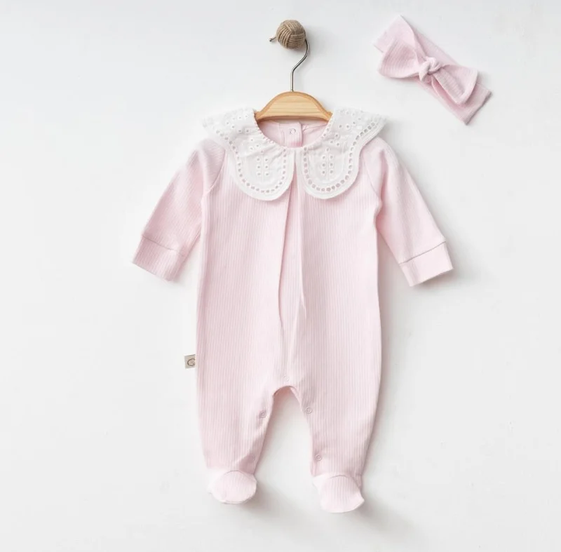 Fisto Yakalı Pembe Tulum Bandana