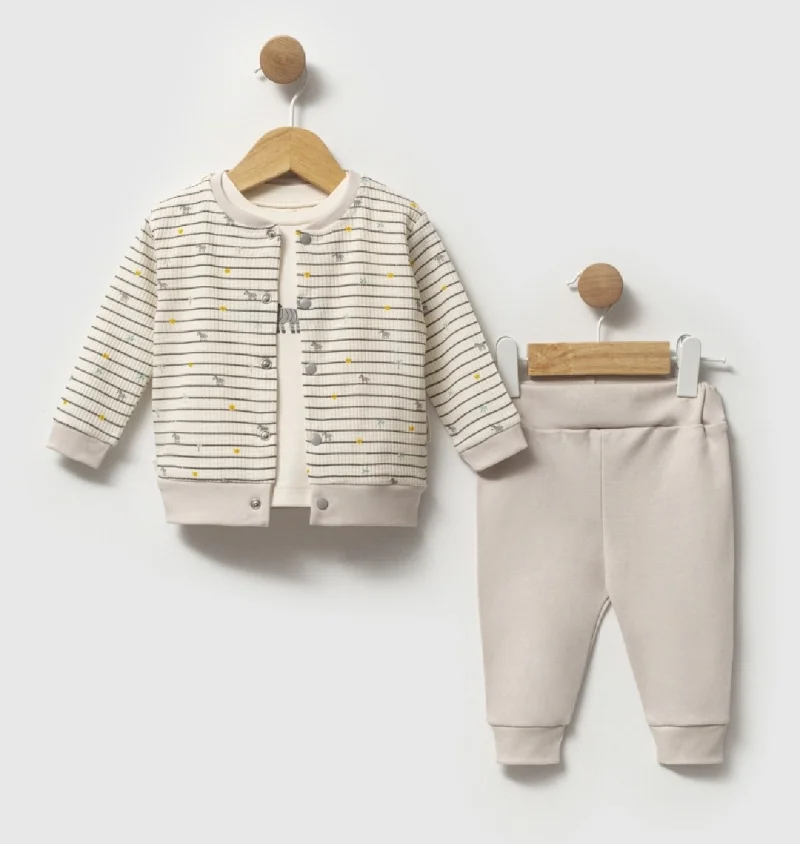 Erkek Bebek Gri 3'lü Takım 