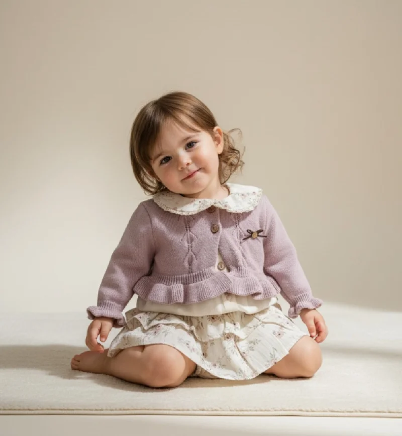 Pudra Fırfırlı Kız Bebek Takımı