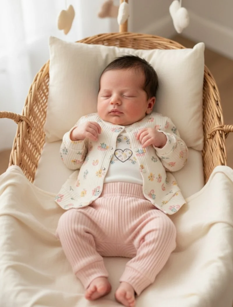 Kız Bebek Pembesi Hırka 3'lü Takım 