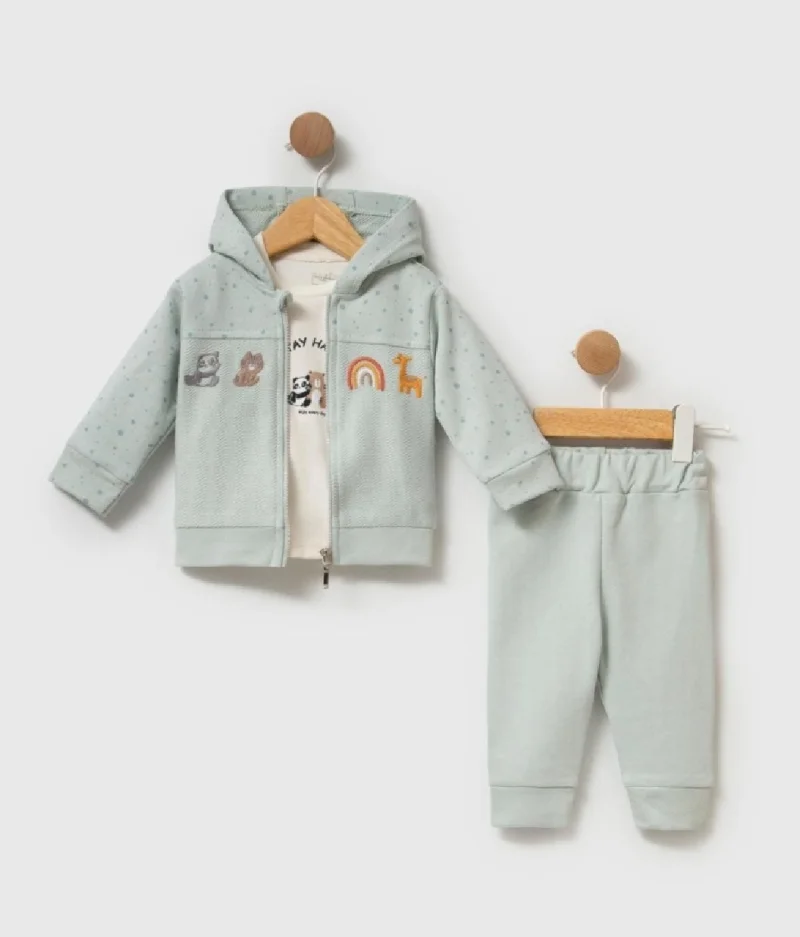 Erkek Bebek Yeşil 3'lü Takım 