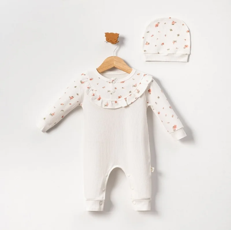 Çiçek Yakalı Tulum Şapka 