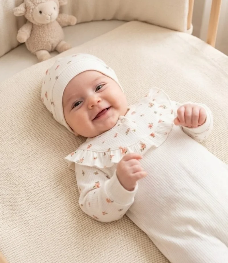 Çiçek Yakalı Tulum Şapka 