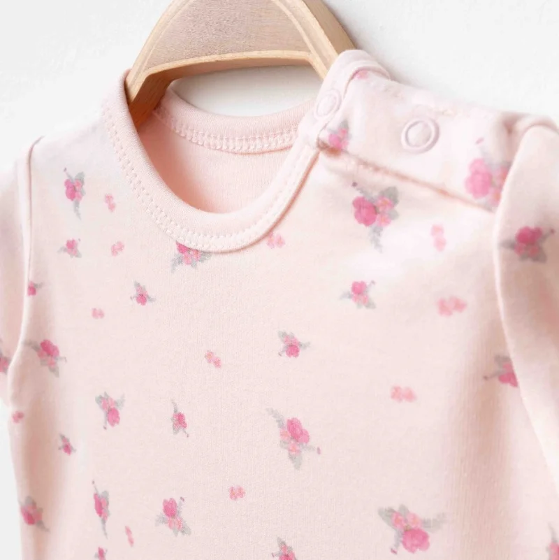 Çiçekli Yazlık Kız Bebek Tulum 