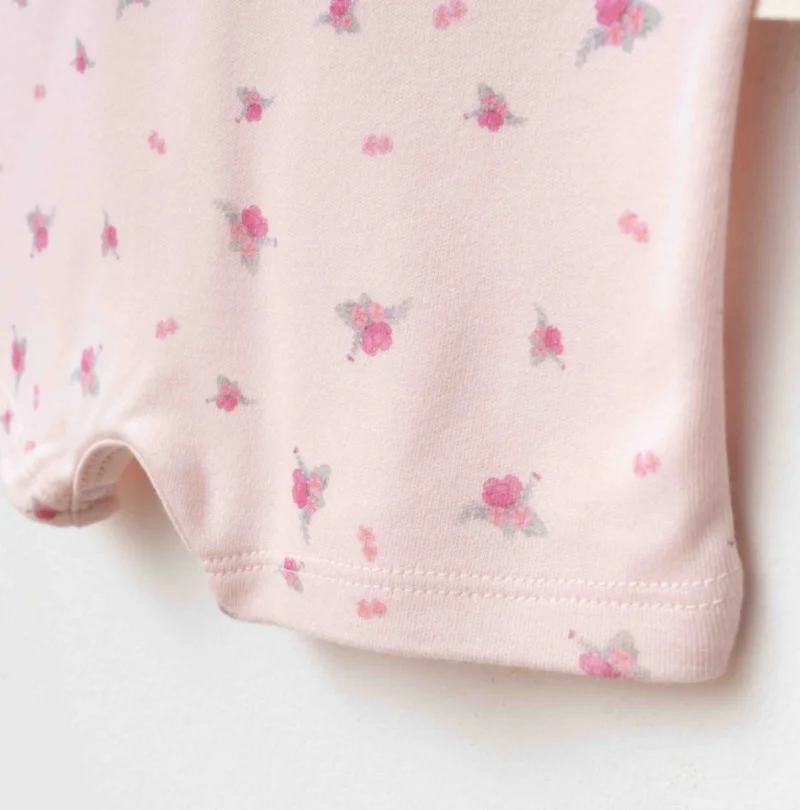 Çiçekli Yazlık Kız Bebek Tulum 