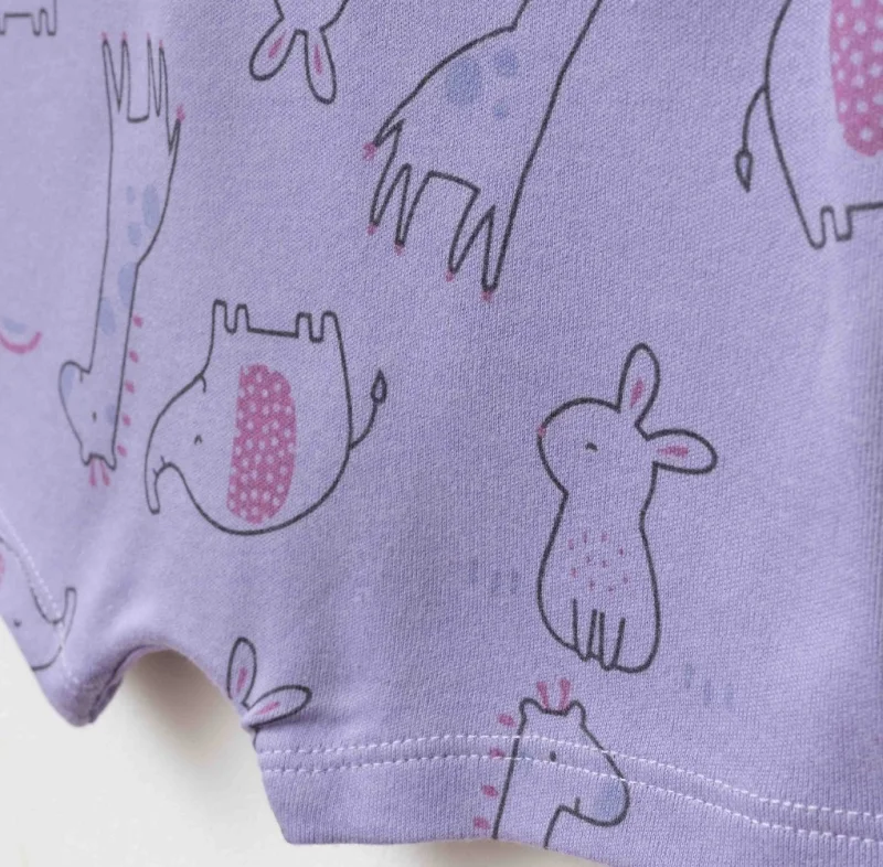 Mor Yazlık Kız Bebek Tulum 