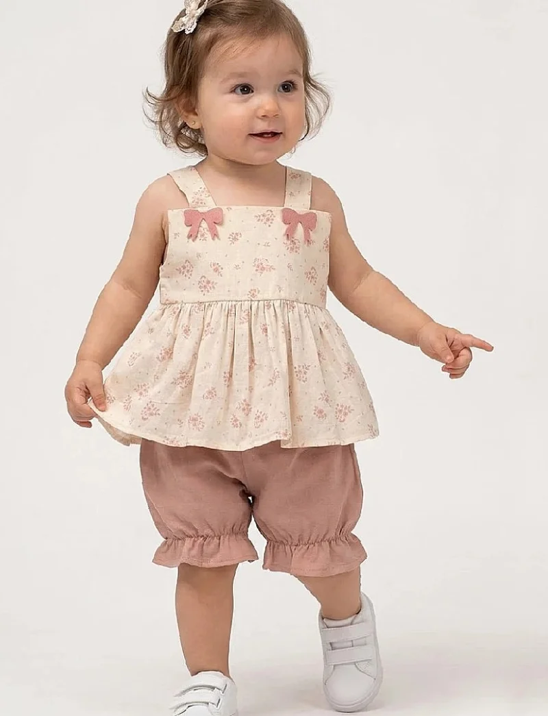 Kız Bebek Müslin Takım Pembe