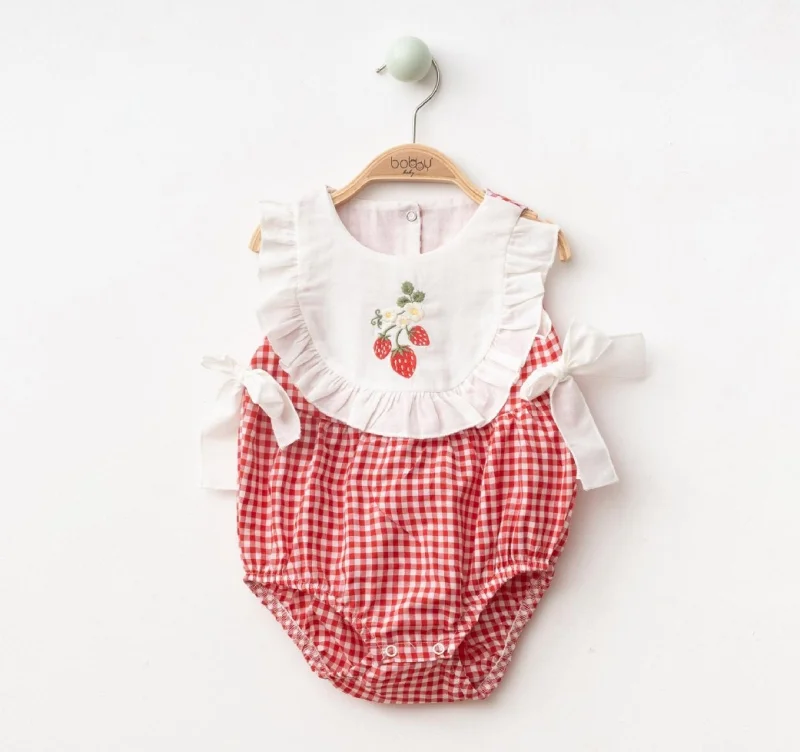 Çilek Kız Bebek Romper