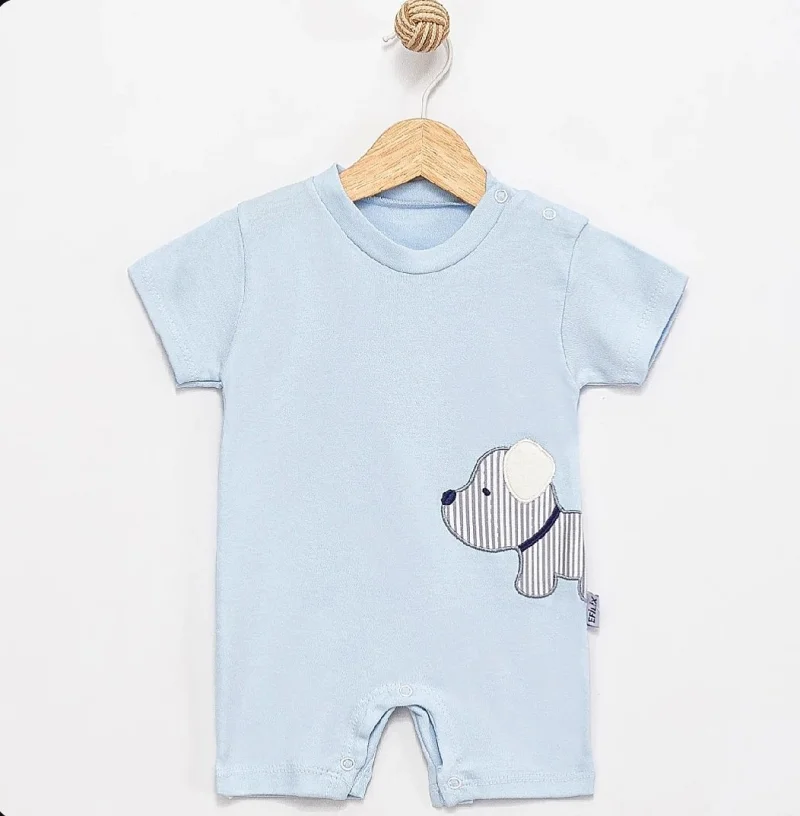 Mavi Kısa Kollu Tulum 