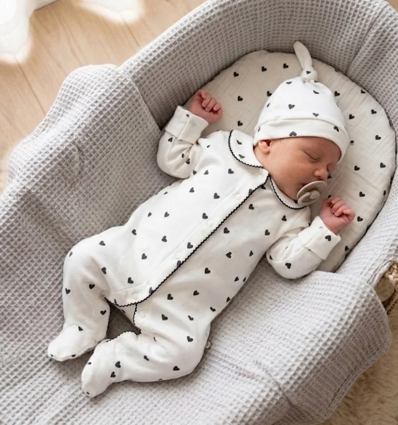 Organik Pamuklu İkili Tulum Şapka 