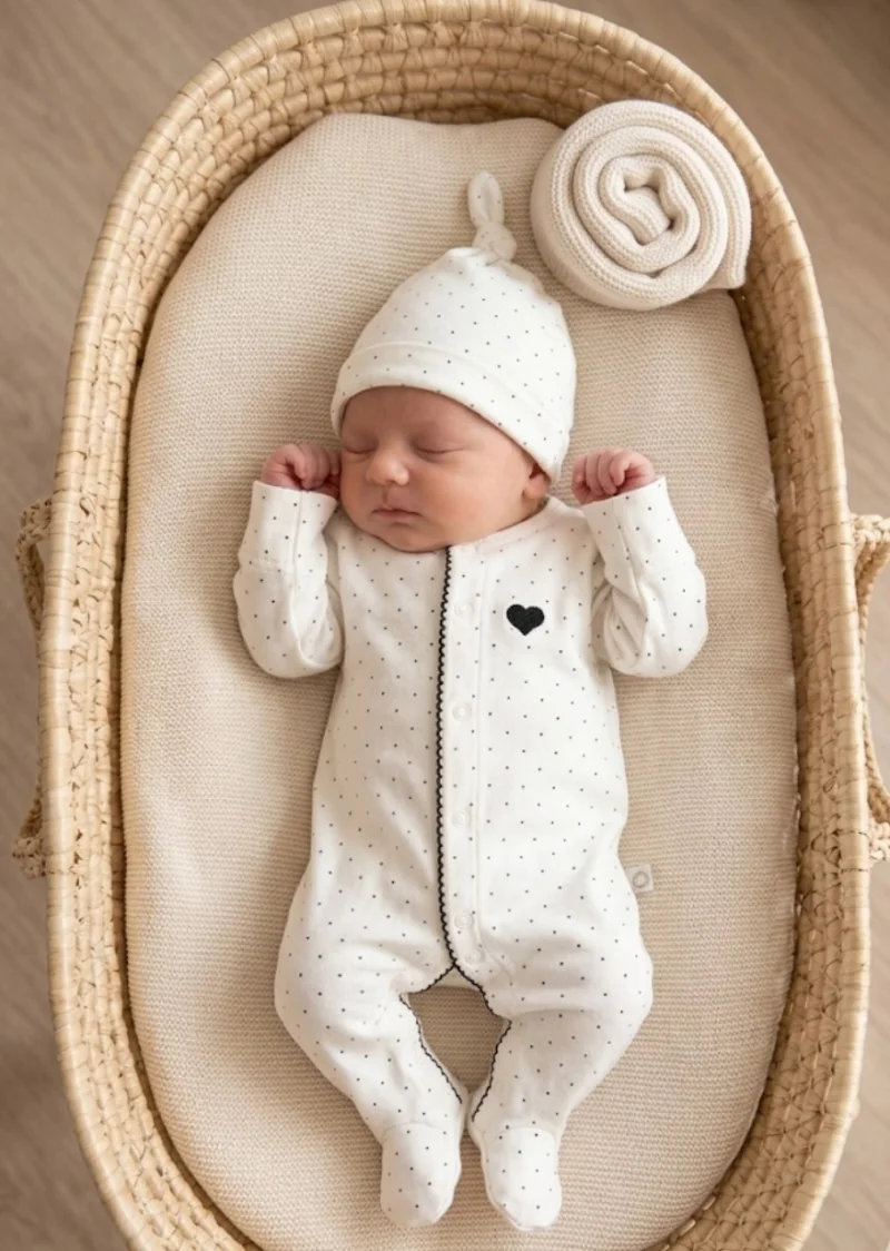 Organik Pamuklu İkili Tulum Şapka 