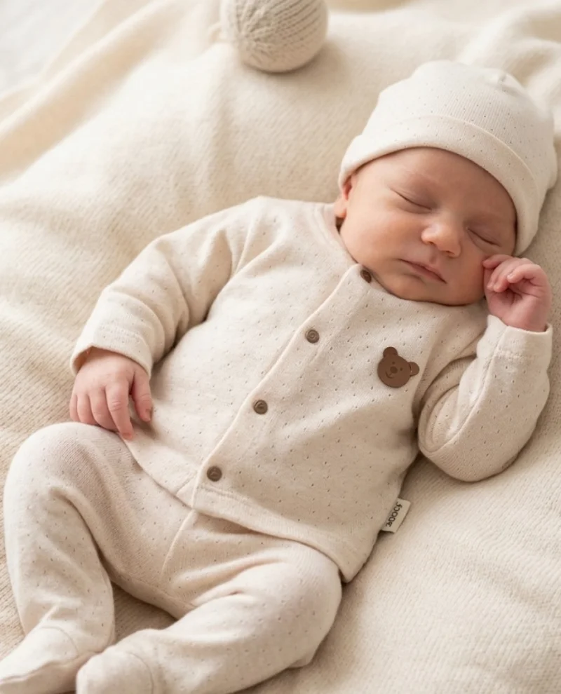 Bebi Puantiyeli Krem Takım 