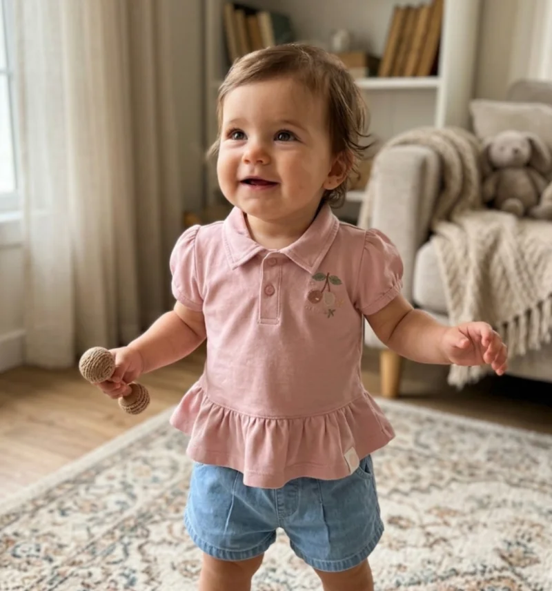 Kirazlı Polo Denim Takım