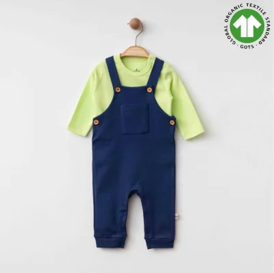 Organik Pamuklu Badili Salopet Takım 