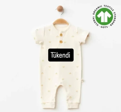 Krem Organik Pamuklu Tulum 