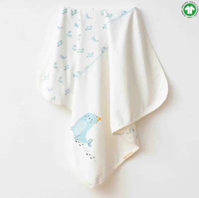 Organik Pamuklu Mavi Deniz Battaniye 