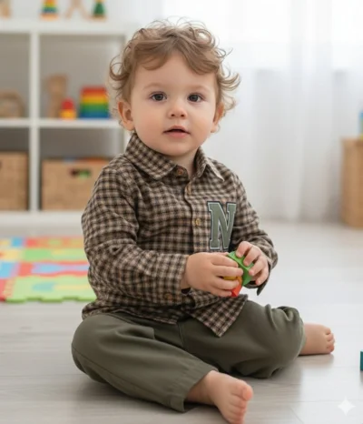 Erkek Çocuk Gömlek Haki Pantolon 