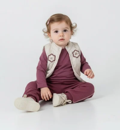 Kız Bebek Çocuk Yelekli Takım 