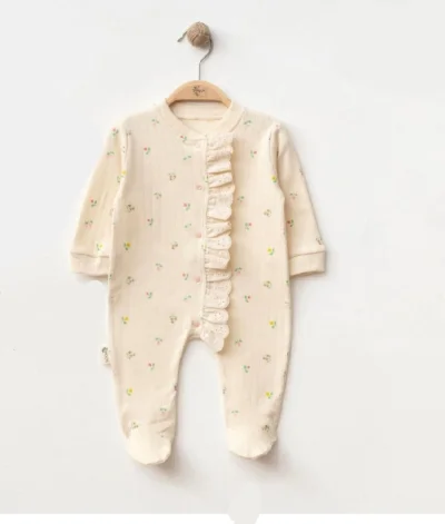 Krem Kız Bebek Tulum