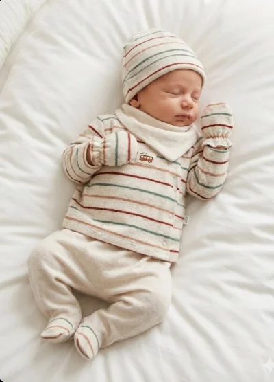 Organik Pamuklu 5'li Erkek Bebek Takım 