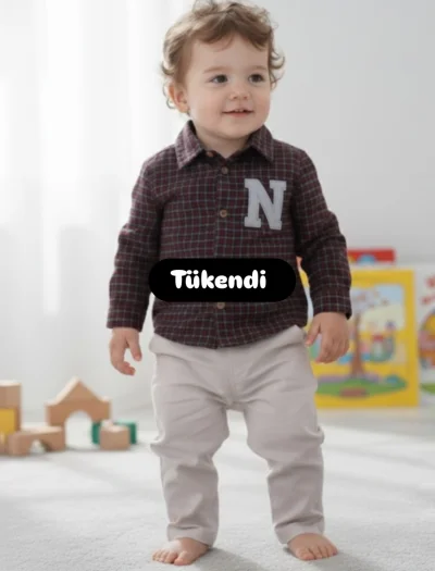 Erkek Çocuk Gömlek Bej Pantolon 