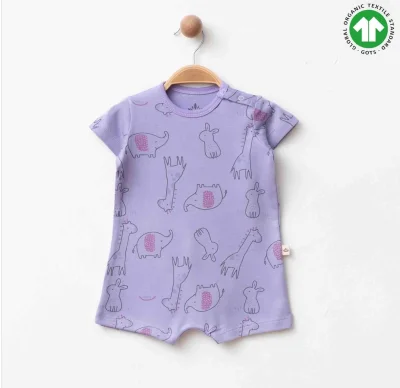 Mor Yazlık Kız Bebek Tulum 