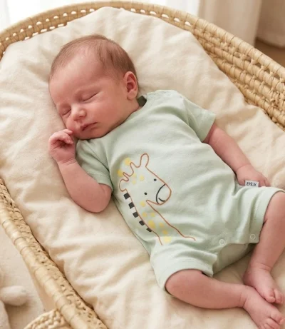 Yeşil Zürafa Baskılı Tulum 