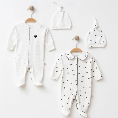 Organik Pamuklu İkili Tulum Şapka 